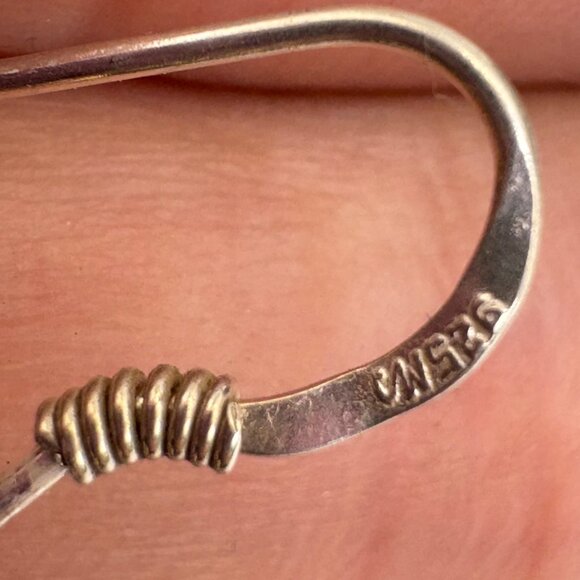 VTG Sterling Silver 925 Scroll Design Teardrop Dangle Earrings Size 1.25" Length - Picture 10 of 11